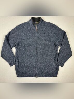 Pendleton Men’s Washable Wool Full Zip Knit Cardigan Sweater In Navy Size XL